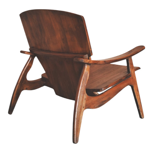 Πολυθρόνα Brazin pakoworld καρυδί teak ξύλο 72x71x77εκ - Hippiehome.gr