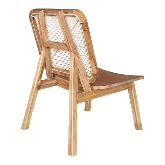 Πολυθρόνα Viborg pakoworld φυσικό teak ξύλο-φυσικό rattan 60x75x87εκ - Hippiehome.gr