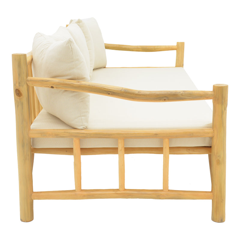 Καναπές Roziana pakoworld φυσικό teak ξύλο 210x100x80εκ - Hippiehome.gr