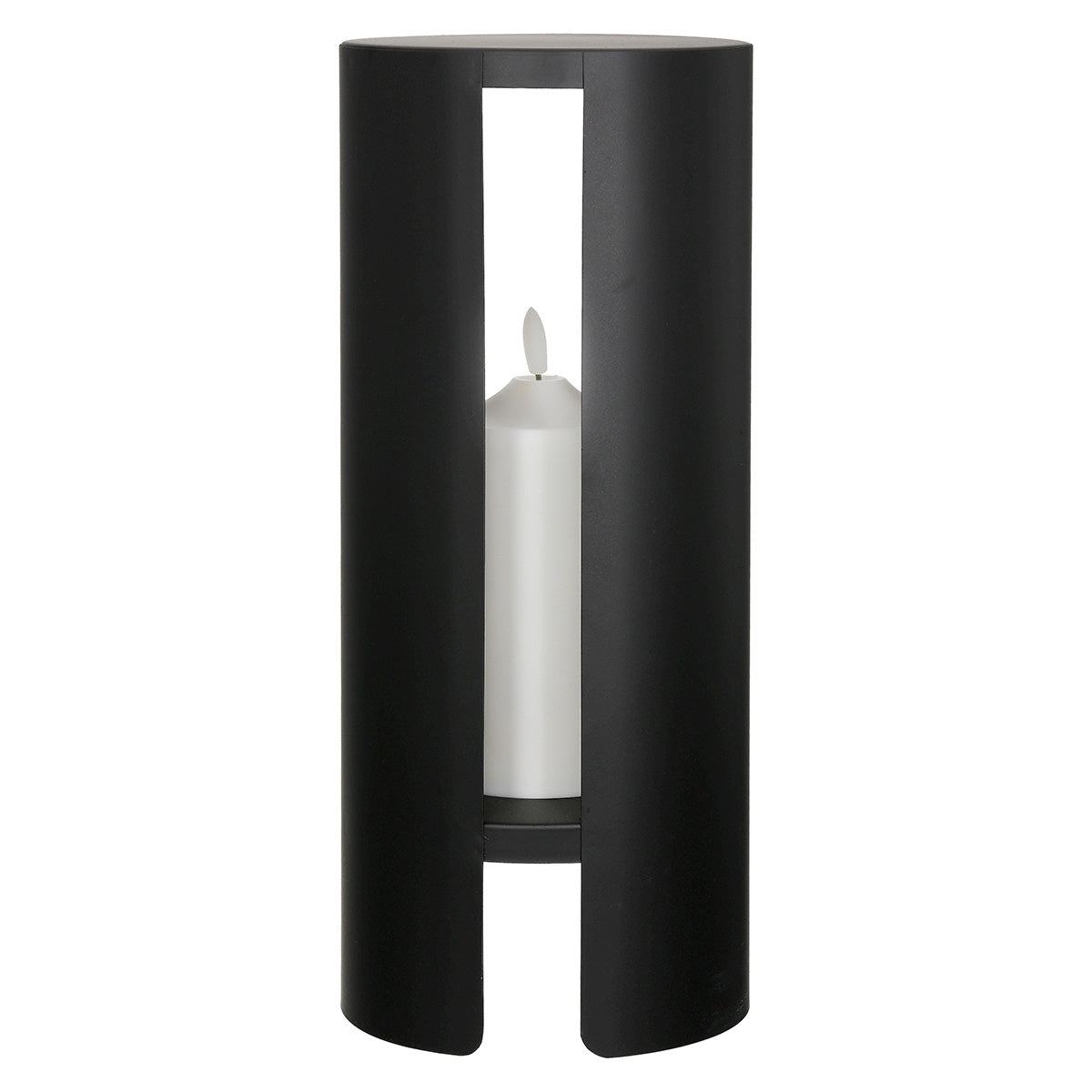 Διακοσμητικό (Led) "Shelter" Μέταλλο Sinthetical Μαύρο PU H. 36 cm D. 15 cm - Hippiehome.gr