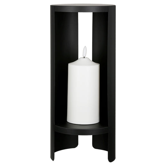 Διακοσμητικό (Led) "Shelter" Μέταλλο Sinthetical Μαύρο PU H. 36 cm D. 15 cm - Hippiehome.gr