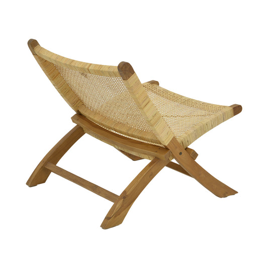 Πολυθρόνα Jerenze pakoworld φυσικό teak ξύλο-φυσικό rattan 65x78x68εκ - Hippiehome.gr