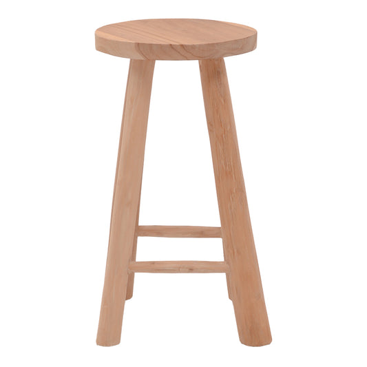 Σκαμπό Charloce pakoworld teak ξύλο σε φυσική απόχρωση Φ35x62εκ - Hippiehome.gr