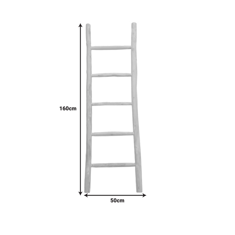 Σκάλα Morjeve pakoworld teak ξύλο σε φυσική απόχρωση 50x6x160εκ - Hippiehome.gr