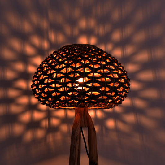 Φωτιστικό δαπέδου Kitren Inart ξύλο σε φυσική απόχρωση Φ23x130εκ - Hippiehome.gr