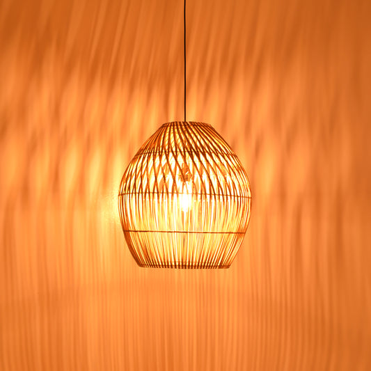 Φωτιστικό οροφής Irden Inart rattan σε φυσική απόχρωση Φ50x40εκ - Hippiehome.gr