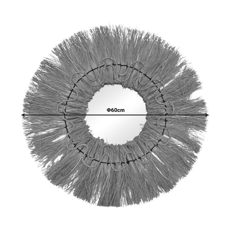 Καθρέπτης Apler Inart mendong σε φυσική απόχρωση Φ60x6εκ - Hippiehome.gr