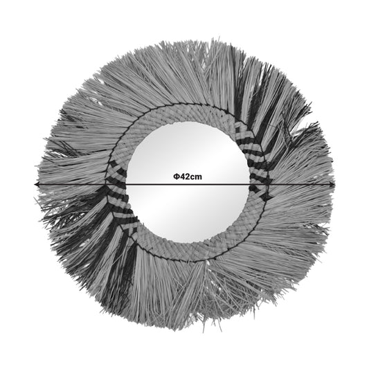 Καθρέπτης Cielro Inart mendong σε φυσική απόχρωση Φ42x6εκ - Hippiehome.gr