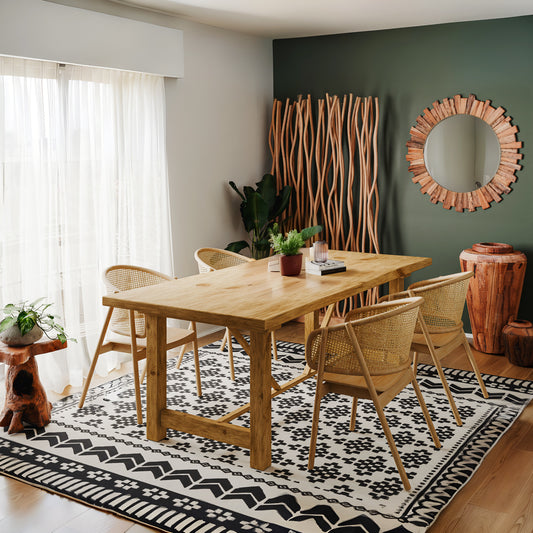 Τραπέζι Luxous pakoworld teak ξύλο σε φυσική απόχρωση 220x100x78εκ - Hippiehome.gr