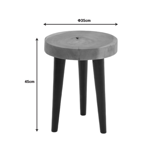 Βοηθητικό τραπέζι Labous pakoworld suar ξύλο σε φυσική-μαύρη απόχρωση Φ35x45εκ - Hippiehome.gr