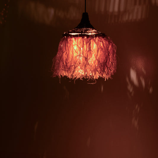 Φωτιστικό οροφής Sermene Inart sisal σε φυσικό-μαύρο χρώμα Φ32x45εκ - Hippiehome.gr