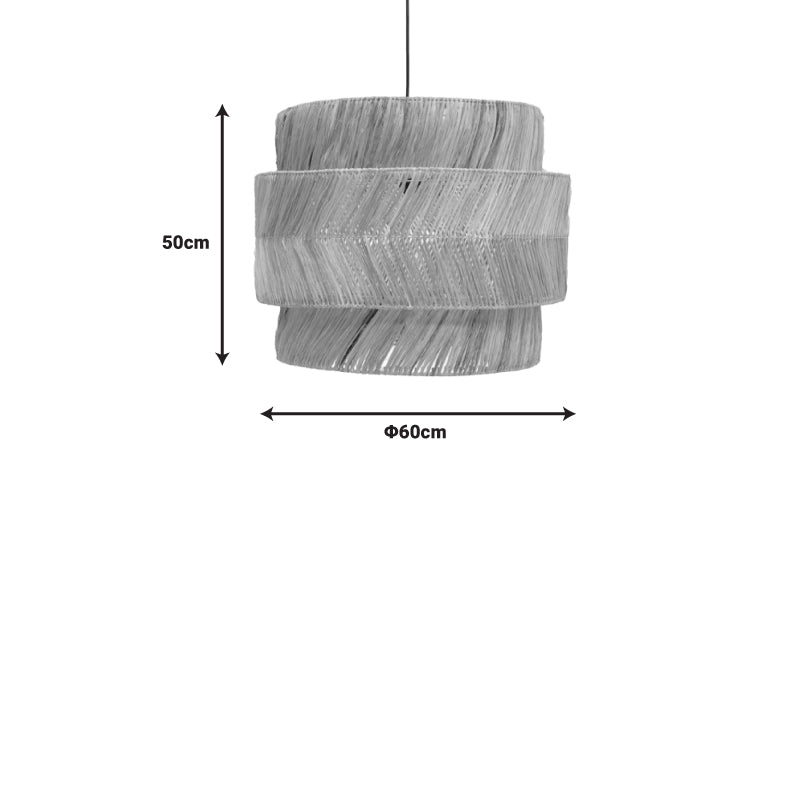 Φωτιστικό οροφής Zeniole Inart abaca σε φυσικό χρώμα Φ60x50εκ - Hippiehome.gr