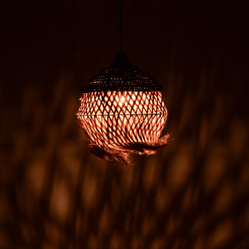 Φωτιστικό οροφής Fiorine Inart abaca σε φυσικό χρώμα Φ55x70εκ - Hippiehome.gr