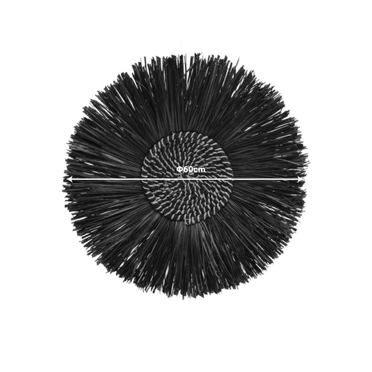 Διακοσμητικό τοίχου Valene Inart seagrass σε σκούρο καφέ χρώμα Φ60x8εκ - Hippiehome.gr