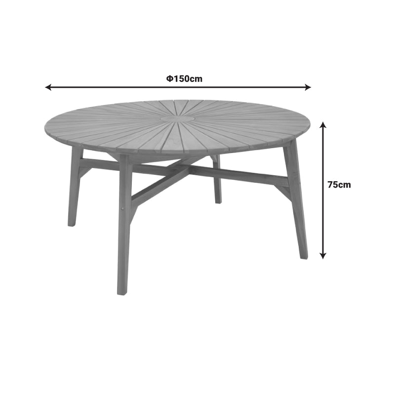 Τραπέζι Colen pakoworld teak ξύλο σε φυσική απόχρωση Φ150x75εκ - Hippiehome.gr