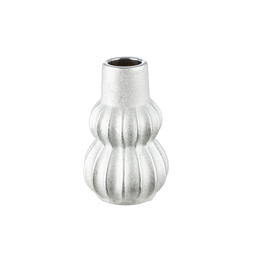 Βάζο Κεραμικό Ασημί χρώμα D10X16Cm D10X16Cm - Hippiehome.gr