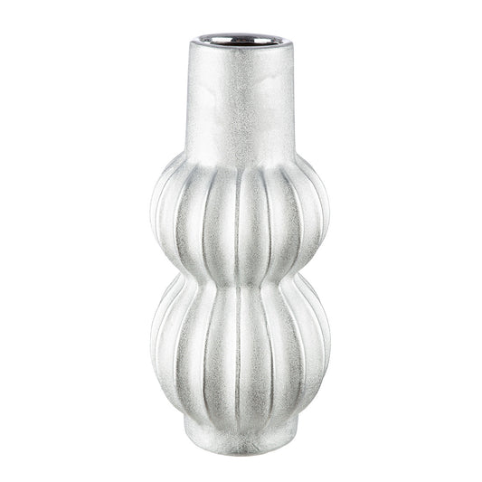 Βάζο Κεραμικό Ασημί Χρώμα D14X30Cm D14X30Cm - Hippiehome.gr