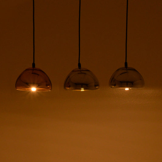 Φωτιστικό οροφής τρίφωτο Ovalone I pakoworld G9 ασημί-χρυσό-μπρονζέ μέταλλο-γυαλί Φ58x16.5κ - Hippiehome.gr