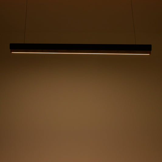 Φωτιστικό οροφής Rafmole pakoworld led μαύρο μέταλλο-ξύλο 120x7.5εκ - Hippiehome.gr