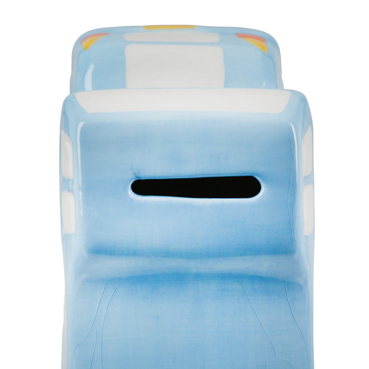 Διακοσμητικό Κουμπαράς Τροχόσπιτο ArteLibre Γαλάζιο/Λευκό Κεραμικό 15x7x9cm - Hippiehome.gr