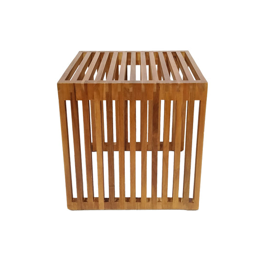 Βοηθητικό τραπέζι Saimon pakoworld teak ξύλο σε φυσική απόχρωση 40x40x40εκ - Hippiehome.gr