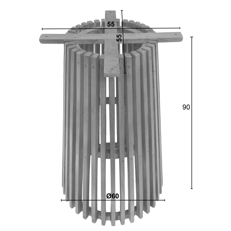 Βάση τραπεζιού μπαρ εσωτερικού χώρου Galy pakoworld mindi ξύλο σε φυσική απόχρωση Φ60x90εκ - Hippiehome.gr