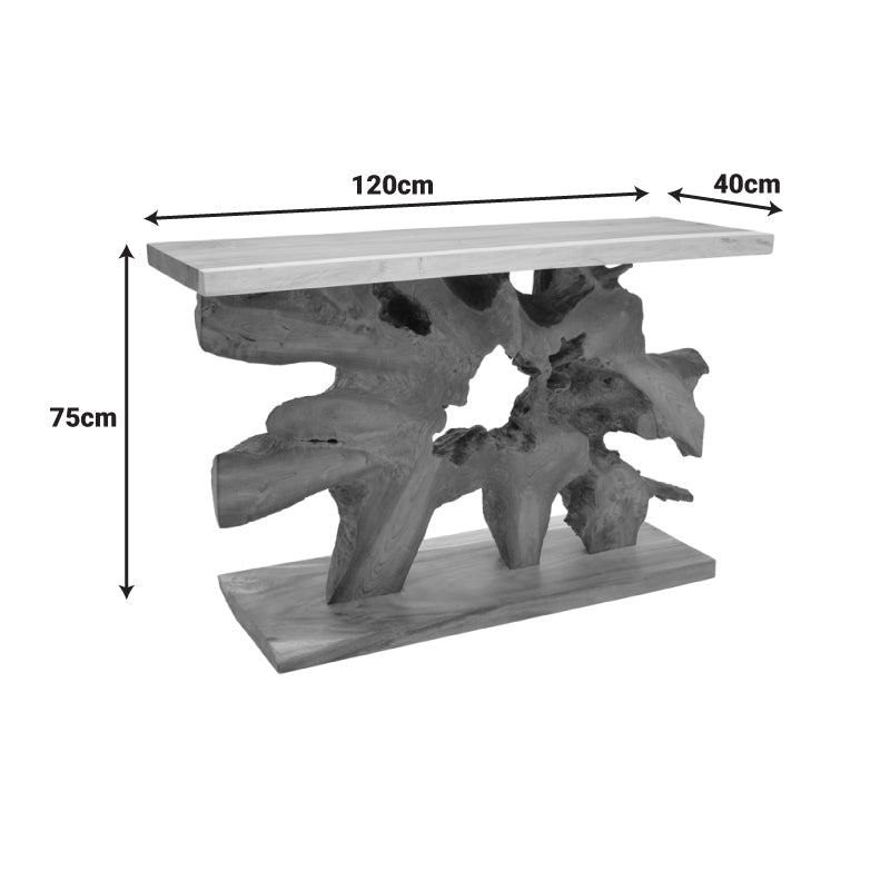 Κονσόλα Nasiol Inart teak ξύλο σε φυσική απόχρωση 120x40x75εκ - Hippiehome.gr