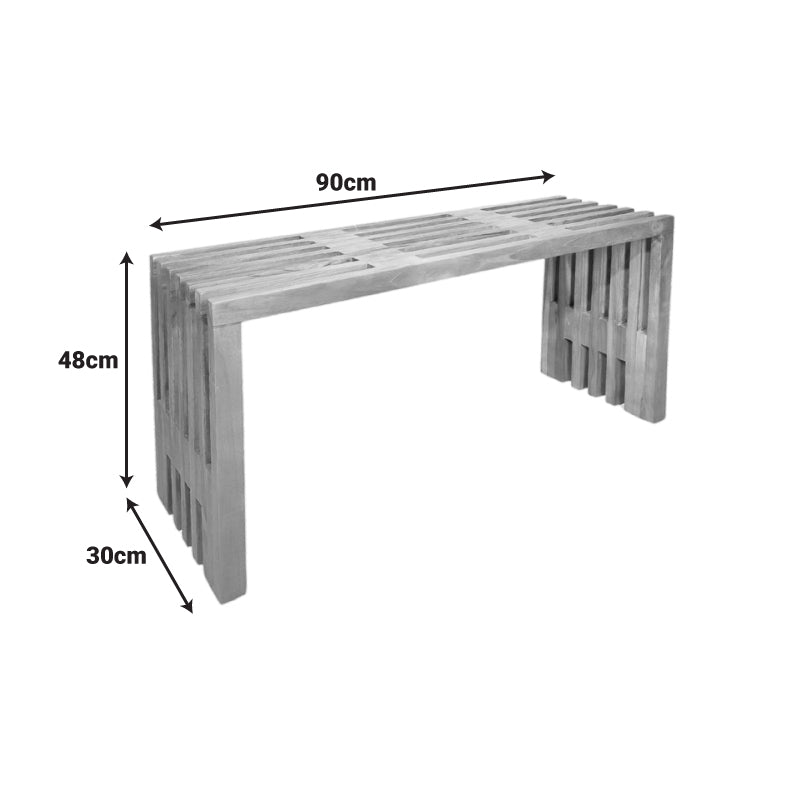 Παγκάκι Zen pakoworld teak ξύλο σε φυσική απόχρωση 90x30x48εκ - Hippiehome.gr