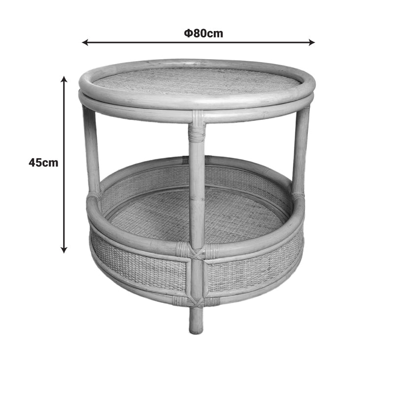 Βοηθητικό τραπέζι Moody pakoworld pe rattan σε φυσική απόχρωση Φ55x51εκ - Hippiehome.gr
