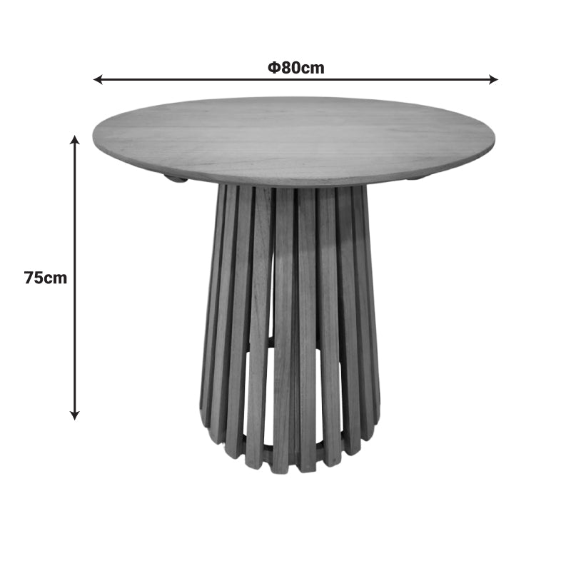 Τραπέζι Kenda I pakoworld mindi ξύλο σε φυσική απόχρωση Φ80x75εκ - Hippiehome.gr