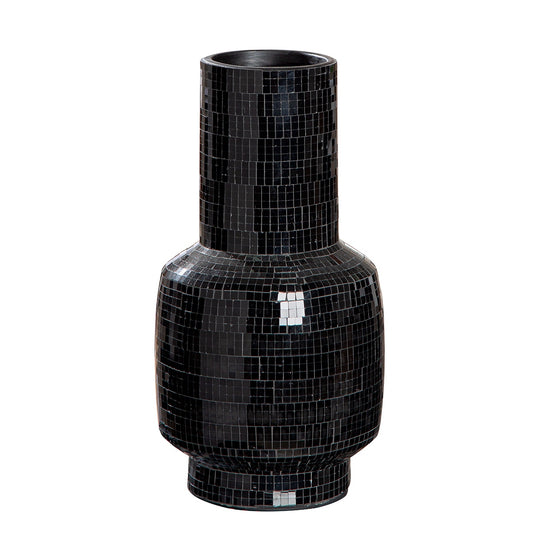 Βάζο Λαιμού Κεραμικό Μαύρο D15X30Cm D15X30Cm - Hippiehome.gr