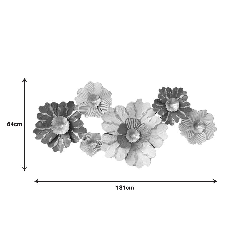 Διακοσμητικό τοίχου Daisy Inart μέταλλο σε χρυσή-λευκή απόχρωση 131x64x9.5εκ - Hippiehome.gr