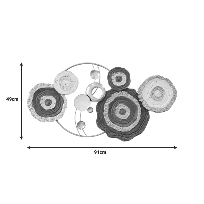 Διακοσμητικό τοίχου Cirsus Inart μέταλλο σε χρυσή-λευκή-μαύρη απόχρωση 91x49x4εκ - Hippiehome.gr
