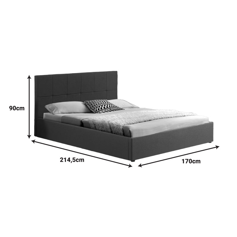 Κρεβάτι διπλό με αποθηκευτικό χώρο Zamblene pakoworld μπεζ ύφασμα 160x200εκ - Hippiehome.gr