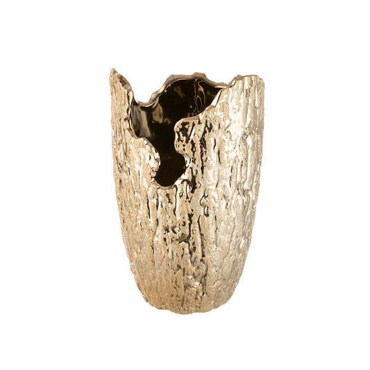 Βάζο Conical "Crepa" Κεραμικό Χρυσό PU H. 22 cm D. 14 cm - Hippiehome.gr