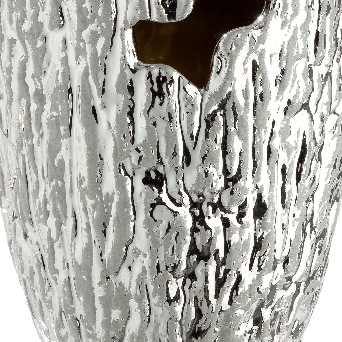 Βάζο Κωνικό Κεραμικό Ασημί Χρώμα D13X19Cm D13X19Cm - Hippiehome.gr