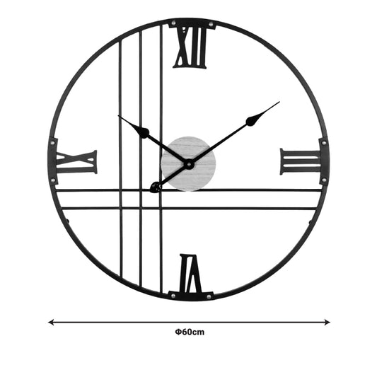 Ρολόι τοίχου Latine Inart μέταλλο σε μαύρη απόχρωση 60x2.5x60εκ - Hippiehome.gr