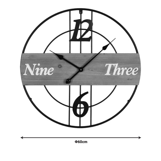 Ρολόι τοίχου Tabla Inart μέταλλο σε μαύρη απόχρωση 60x3x60εκ - Hippiehome.gr