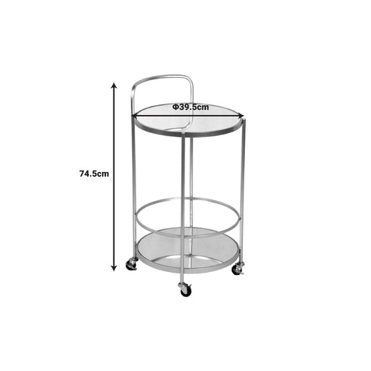 Τρόλεϊ μπαρ Sieni Inart χρυσό μέταλλο-γυαλί καθρέπτη Φ39.5x74.5εκ - Hippiehome.gr