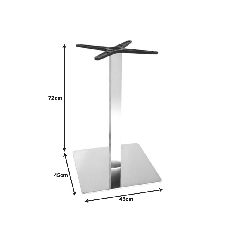 Βάση τραπεζιού Galax pakoworld αλουμινίου σε ασημί απόχρωση 45x45x72εκ - Hippiehome.gr