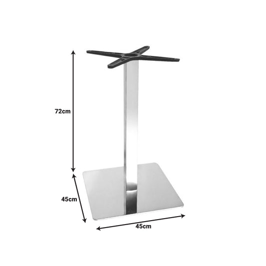 Βάση τραπεζιού Galax pakoworld αλουμινίου σε ασημί απόχρωση 45x45x72εκ - Hippiehome.gr