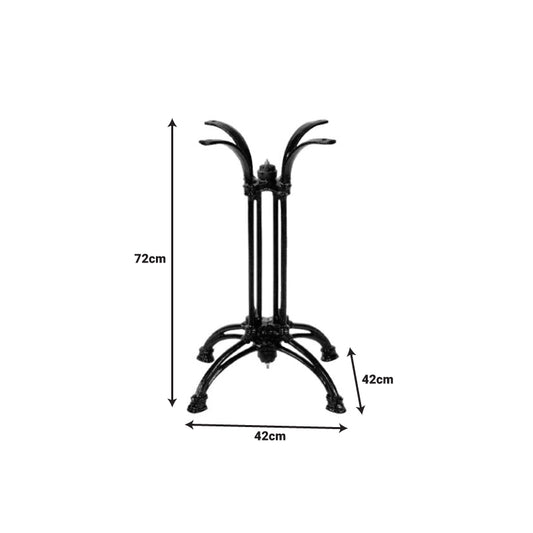 Βάση τραπεζιού Astu pakoworld μεταλλική σε μαύρη απόχρωση 42x42x72εκ - Hippiehome.gr