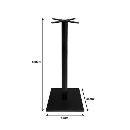 Βάση τραπεζιού Bar Cabanol pakoworld μεταλλική σε μαύρη απόχρωση 45x45x108εκ - Hippiehome.gr