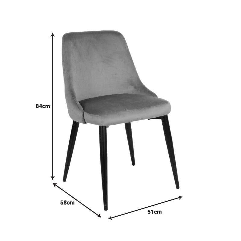 Καρέκλα Zedna pakoworld κίτρινο βελούδο με μαύρα μεταλλικά πόδια 51x58x84εκ - Hippiehome.gr