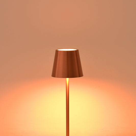 Επιτραπέζιο φωτιστικό αφής LED Brave Ι pakoworld επαναφορτιζόμενο σε μπρονζέ απόχρωση Φ11.5x37εκ - Hippiehome.gr