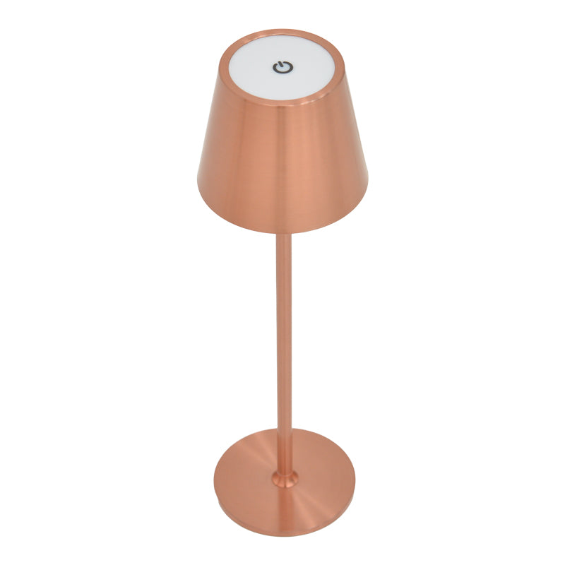 Επιτραπέζιο φωτιστικό αφής LED Brave Ι pakoworld επαναφορτιζόμενο σε μπρονζέ απόχρωση Φ11.5x37εκ - Hippiehome.gr