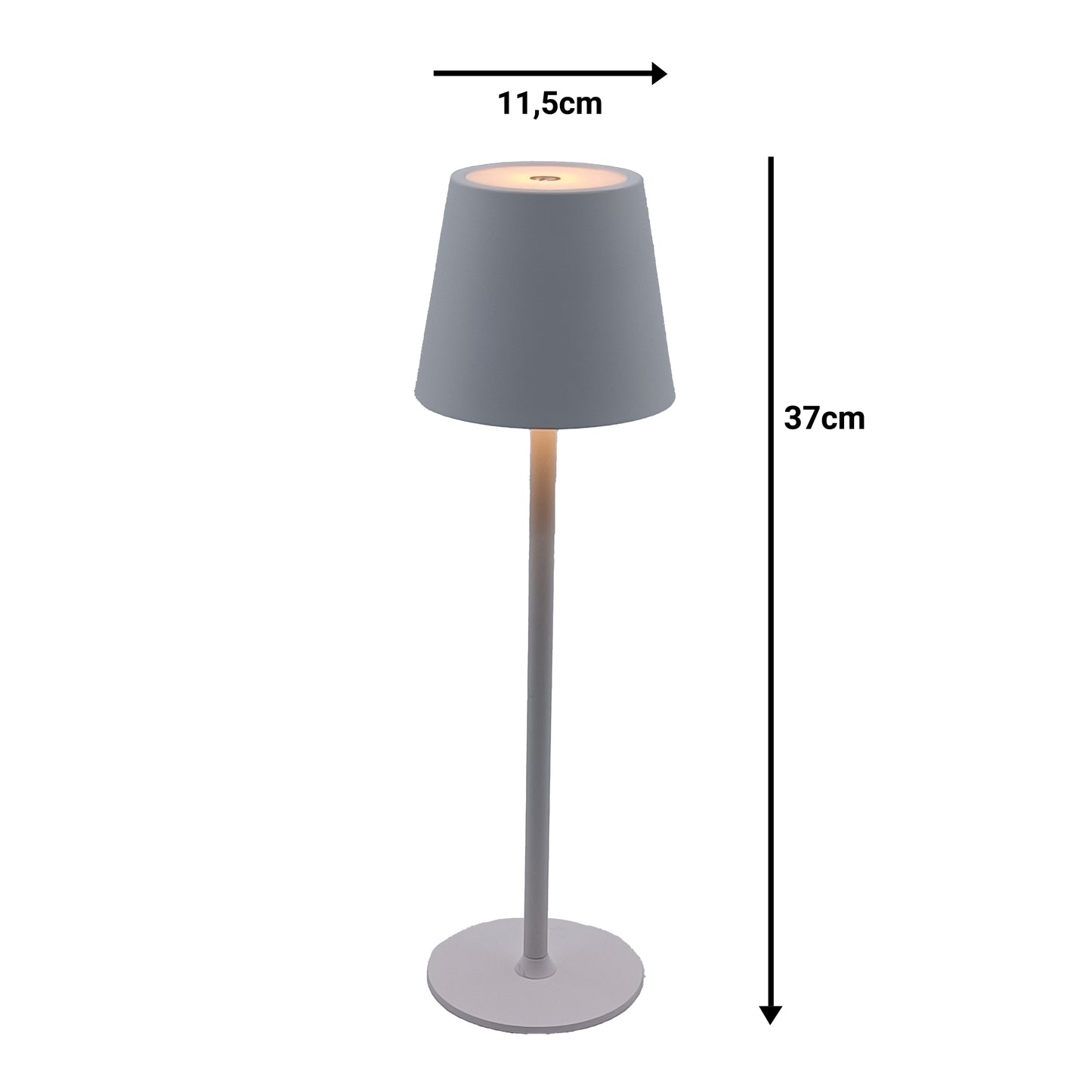 Επιτραπέζιο φωτιστικό αφής LED Brave Ι pakoworld επαναφορτιζόμενο σε λευκή απόχρωση Φ11.5x37εκ - Hippiehome.gr