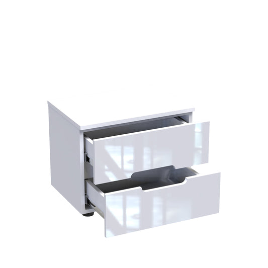 Κομοδίνο Afina pakoworld mdf σε λευκή glossy απόχρωση 50x35x41εκ - Hippiehome.gr