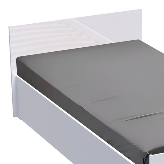 Κρεβάτι μονό Afina pakoworld σε λευκή glossy απόχρωση 90x200εκ - Hippiehome.gr