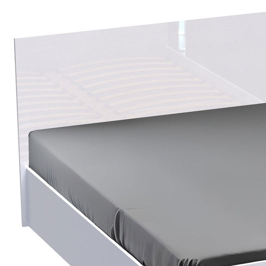 Κρεβάτι διπλό Afina pakoworld σε λευκή glossy απόχρωση 160x200εκ - Hippiehome.gr